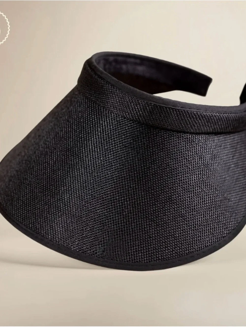NEW De La Heart Elegant Black Wide-Brim Visor Hat - Women’s Sun Visor